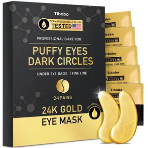 Tibobo 24k Gold Moisturizing Eye Mask, 24pcs/set Tightening and Lifting Eye Patches, Hydrating Brightening & Firming Eye Sticker, Beauty & Personal Eye Care Product, Skincare Products Skincare Set, Fall Gift smooth wrinkle