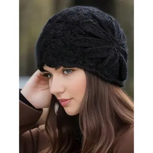 Women's Vintage Hollow-Out Knit Beanie Hat - Warm, Stylish Casual Knit Hats for Women, Ideal Fashion Accessory for Autumn, Winter