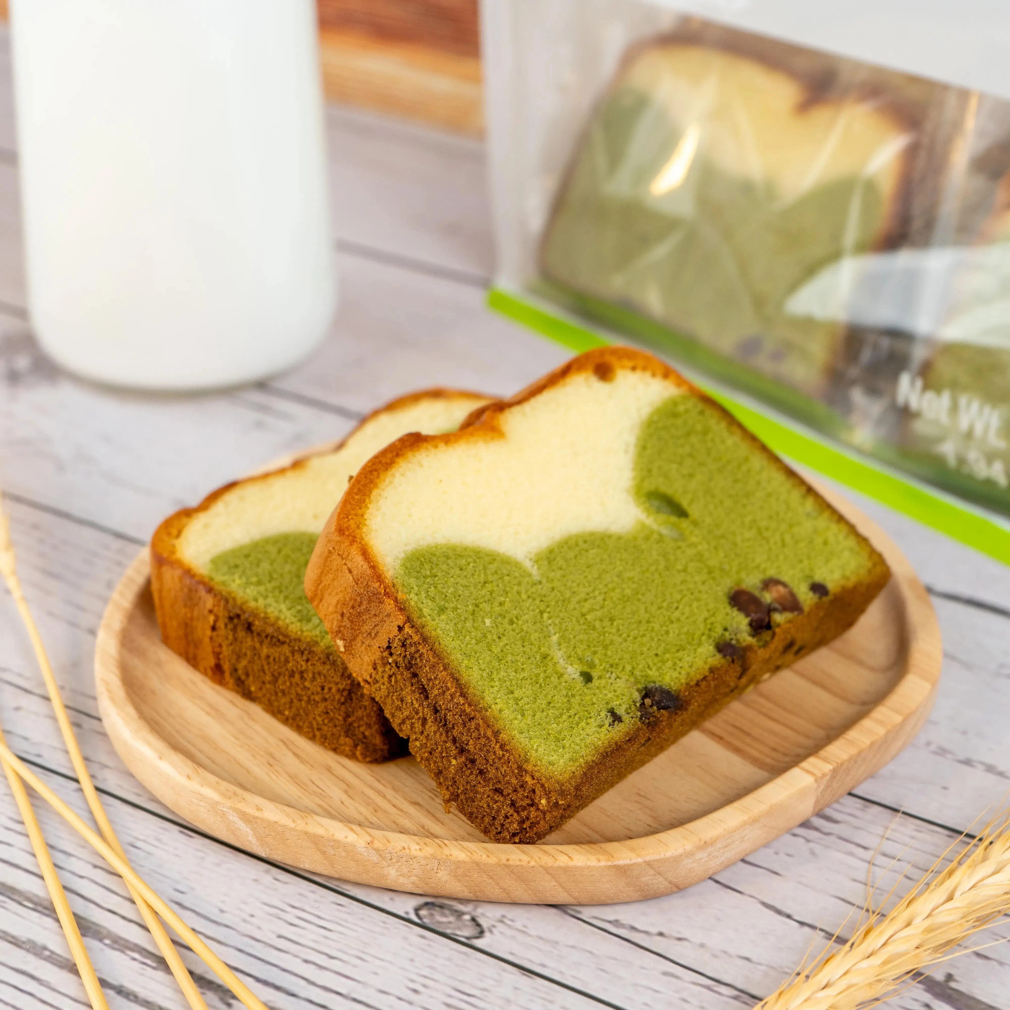 Success Import Matcha Red Bean Cake Bars - 2 Packs (8 Pieces Each, 440g) - Ambient, Low Sodium Healthy Snack, Nutritious Breakfast Dessert, Red Beans Dessert Idea, Dessert Ideas