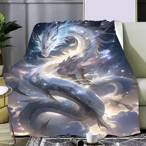 Ultra-Soft Flannel Throw Blanket with Unique Dragon Design - Perfect for Couch, Bed, and Gifts |   HD Print, Versatile All-Season Use