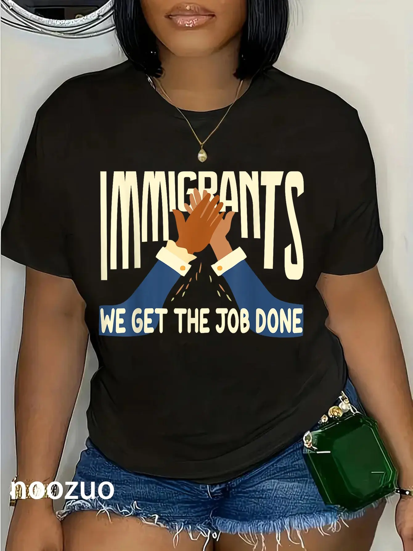 100% Cotton Immigrants We Get The Job Done Funny Immigrant T-Shirt