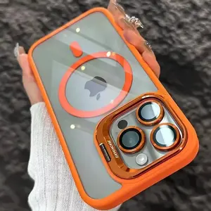 OREKROY【Freeship】Shockproof Mag Safe Case For iPhone 17 16 Pro Max 15 14 13 12 11 with Camera Lens Cover Kickstand