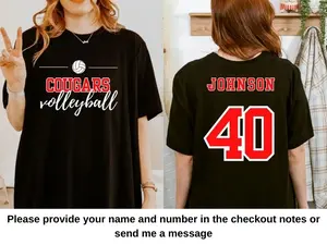 Two-Sided Custom Volleyball Shirt Custom Name Custom Number