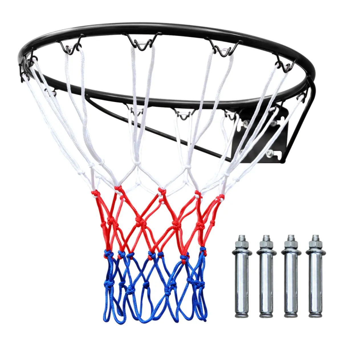 18-in Wall & Door Mounted Basketball Hoop Set, Stainless Steel & Powder Coated Steel Durable Frame, All-Weather Net, Easy Installation, Durable Material Indoor & Outdoor Standard Goal for Children Home Training