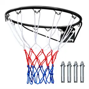 18'' Wall & Door Mounted Basketball Hoop Indoor Mini Basketball Rim Set w/ All Weather Net Durable Steel Frame Easy Install Over Door Hoop for Kids Teens Adults Home Office Bedroom Game Room Training Practice Basketball Goal silky max portable basket