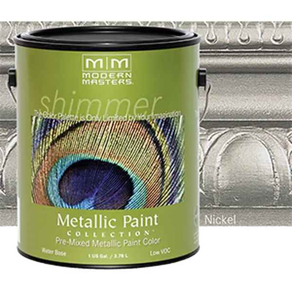 MODERN MASTERS ME708 1 Gal. Brushed Nickel Metallic Paint for Lamps, Walls, Ceilings with Exciting Finishes