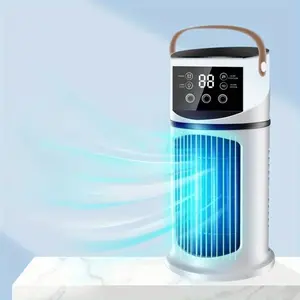 Portable Air Cooler Fan with Humidifier, Multifunctional Fan, USB-Powered Desktop Hydrocooling Unit, 9 Adjustable Settings with Digital Display, Ice Fog & Humidification for Home and Office Use, Modern Aesthetic, Durable Construction, Adjustable Room Fan
