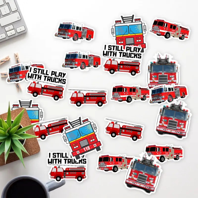 Stickers Pack 20 Pcs Fire Luggage Truck Bumper Aesthetic Car Vinyl Bottle Colorful Waterproof Water Skateboard Guitar Laptop Bike