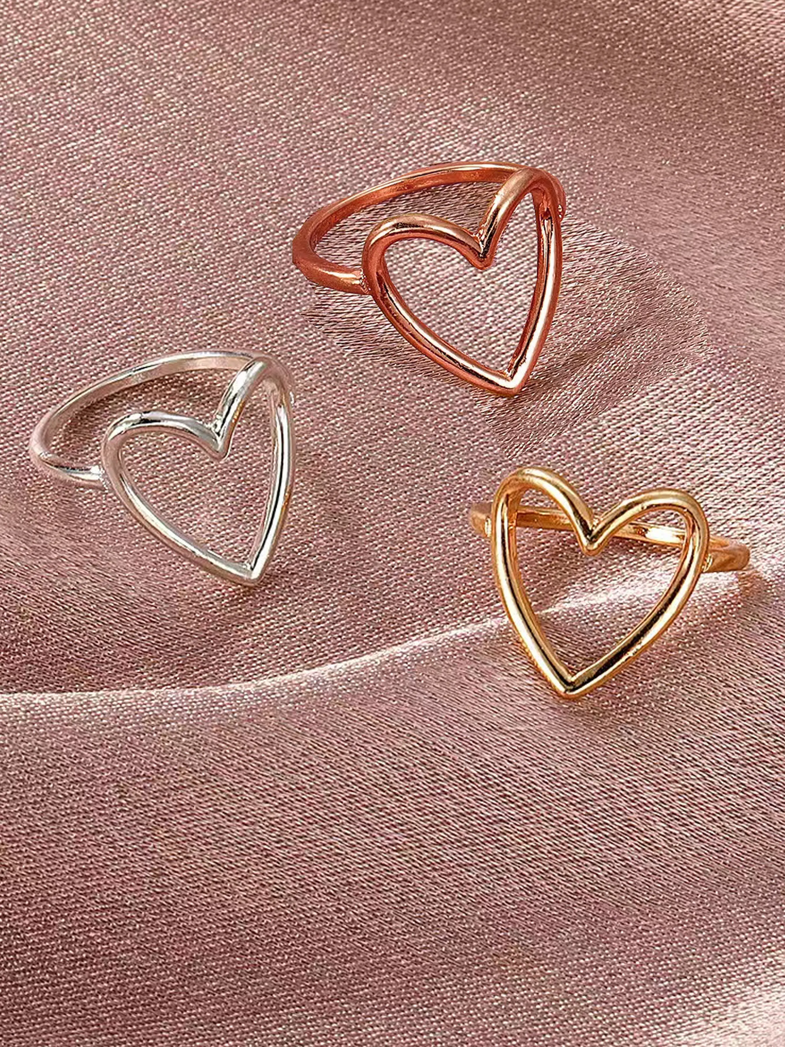 Heart Shape Stainless Steel Ring, Heart Signet Ring, Stylish Accessory for Women and Girls, Perfect Birthday Gift, All-Season Fashion Jewelry