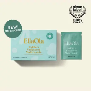 EllaOla Essential Multivitamin for Toddlers (Up to Age 3)  - 30-Day Supply - Supports Total Health & Cognitive Development - 19 Vitamins & Minerals - 15 Organic Fruits & Veggies - Hidden in Food - Allergen-Free - Gluten-Free - Pediatrician-Developed