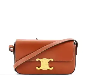 Pre-owned Celine Leather Shoulder Bags Triomphe East West Shoulder Bag Smooth Calfskin