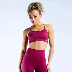 (With Logo)DFYNE Dynamic Backless Sports Bra & Pant Set - Seamless Sculpting Fabric, Breathable, Bold Look for Gym & Yoga