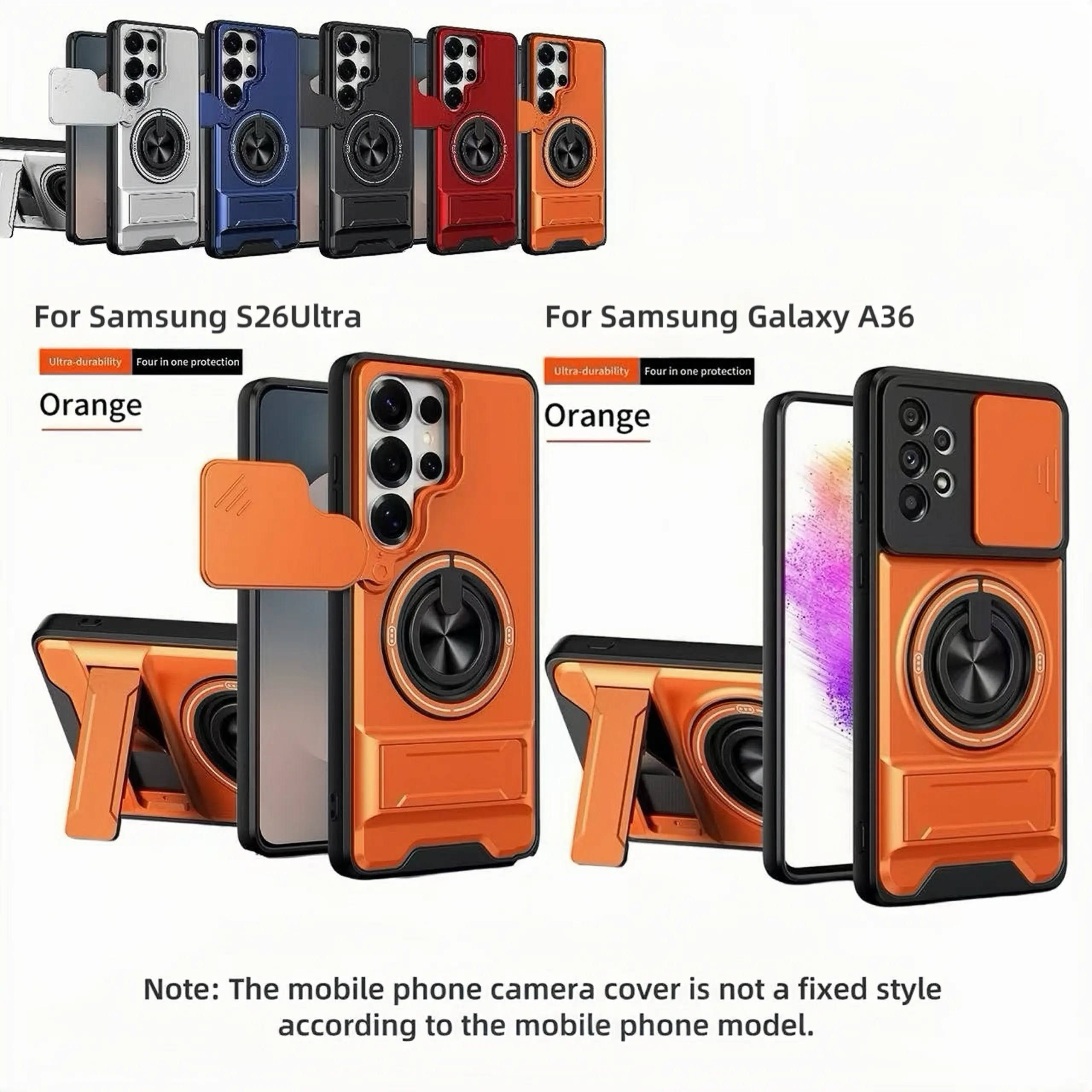 Rotating Ring Phone Case, Compatible with Samsung 25/24/23/22/21 Ultra and for iPhone 17 16 14 13 12 , High-End Design, Practical Stand Case, TPU+PC Armor Shell, with Camera Protector, Unisex, Military-Grade Protective Case