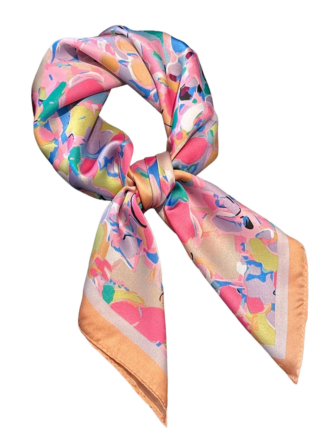 Women's Colorblock Print Summer Scarf, Neck Scarf, Boho Style Kerchief for Women & Girls, Fashion Accessories for Daily Wear, Trendy All-match & Exquisite Scarf for Birthday Gift, Tie