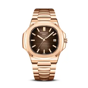 Fermeh Men’s Luxury Automatic Mechanical Watch, Stainless Steel Strap, Water-Resistant & Luminous with Date Display, Fashionable Wristwatch Perfect for Daily & Business Wear