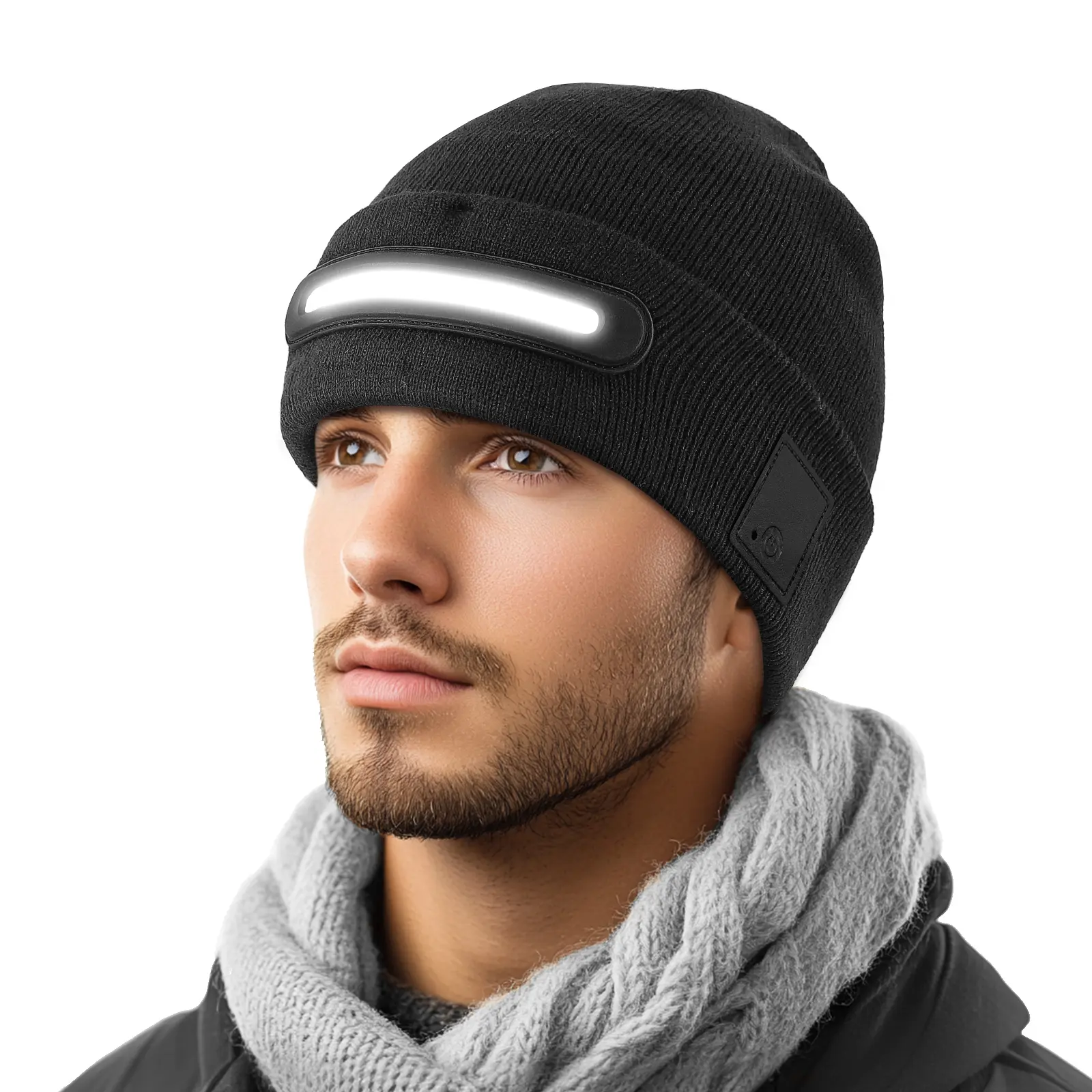 Unisex Knit Beanie Hat with Luminous LED Lighting - High-Quality Thermal Headwear, Solar Chargeable for Night Running & Hiking, High Quality Hat, Solar Chargeable Hat