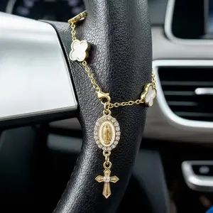 Steering Wheel Rosary Charm - Rosary CarCharm Accessory-Car Accessory Charms-CarDecor - Car Hanging Decoration - Car Interior Decoration - Unique Trendy Gift