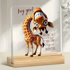 Cute Giraffe Desktop Decoration, Acrylic Plaque, Positive Quote, Lightweight Acrylic, No Assembly Needed, Home Office Decor, Birthday Christmas Gift