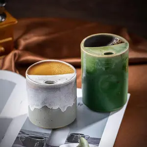 Handmade Vintage Coffee Cup, Creative Ceramic Straw Cup, High Aesthetic Home Earthenware Mug, Durable & Stylish Drinkware