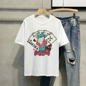 Fashionable Wild Rust Style Card Playing Sticker Patch, Unique Cartoon Hot Transfer Design for T-shirt & Clothing Decoration, Mixed Color Vinyl Material, Creative DIY Iron-on Applique for Fashion Accessories, Retro Aesthetic