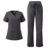 COZYFIT Soft Scrubs for Women-Mock Wrap Top & Straight Leg Pants with 6 Pockets, Back Princess Seams, Soft Fabric, Workwear, Uniforms