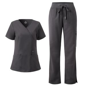 COZYFIT Soft Scrubs for Women - Mock Wrap Top & Straight Leg Pants with 6 Pockets, Back Princess Seams, Soft Fabric, Workwear, Uniforms,summeroutfits,vacationoutfits,bathingsuitwomenset,beachoutfits
