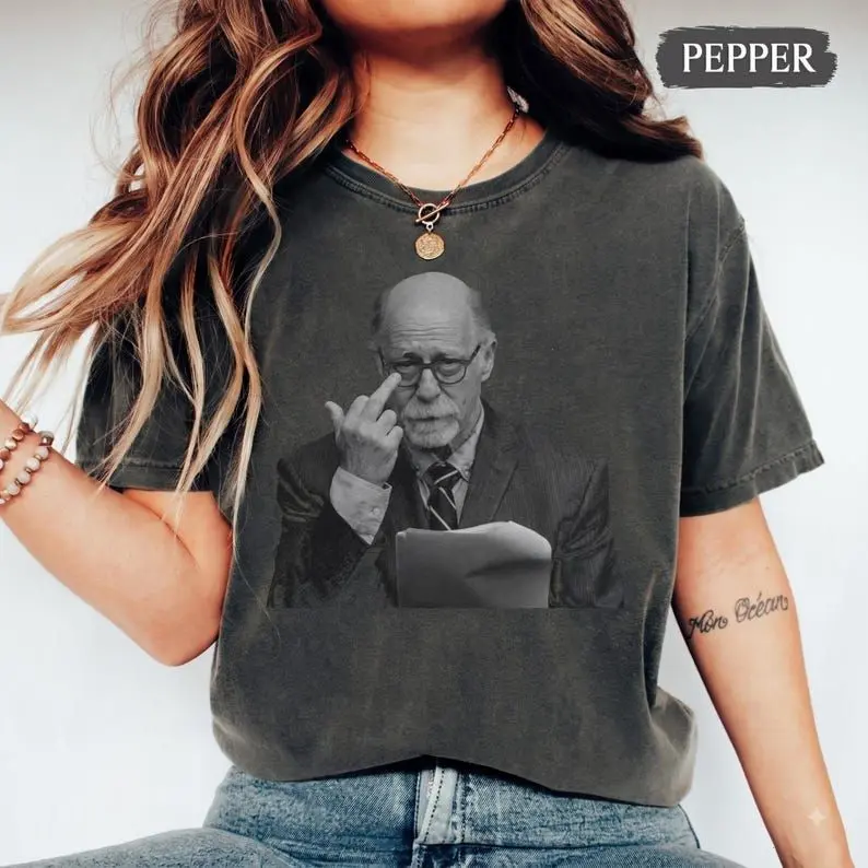 Dr. Donald Condie Middle Finger Comfort Colors T-Shirt, Courtroom Lawyer Portrait Tee, Lindsay Clancy Trial Shirt, Black And White Photo Tee