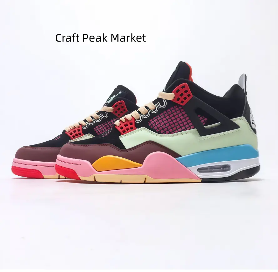 Rainbow Patchwork Multitone Matte Suede Mesh Panel Sport Sneakers Soft Fabric Inner Lining Cushioned Insole Vintage Comfort Kicks For Daily Streetwear
