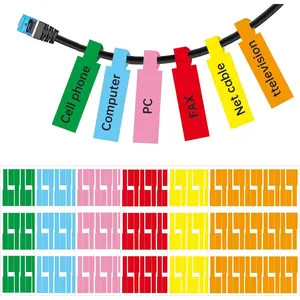 180 count  Labels for Management, 6 Colors Waterpro-of  Tags for Electronics, Self Adhesive  Resista-nt Wire Labels Cables  Tags for Office Work School