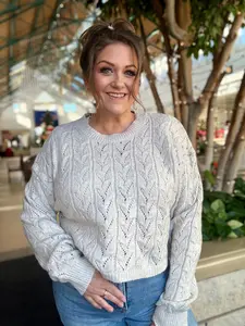 Cropped Cable Knit Sweater