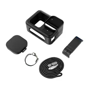 Silicone Protective Case with Lens Cover & Hand Strap & Charging Side Cover for GoPro HERO13 Black, Camera Accessories, Smartphone