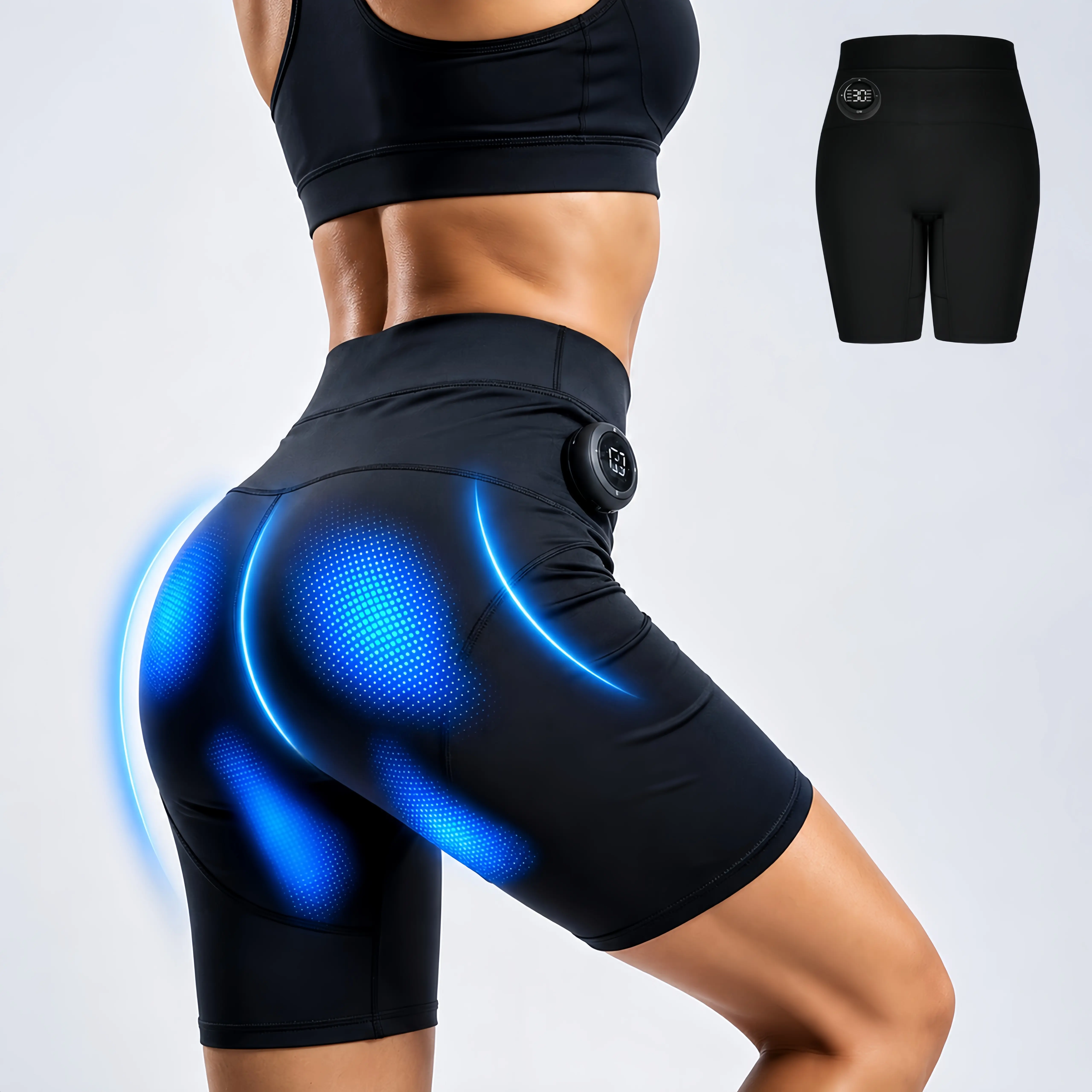 Zerelux Women's EMS Shorts - All Seasons Personal Care Appliance with 4-Zone Microcurrent Control for Pelvic Floor Muscles Training, Fitness