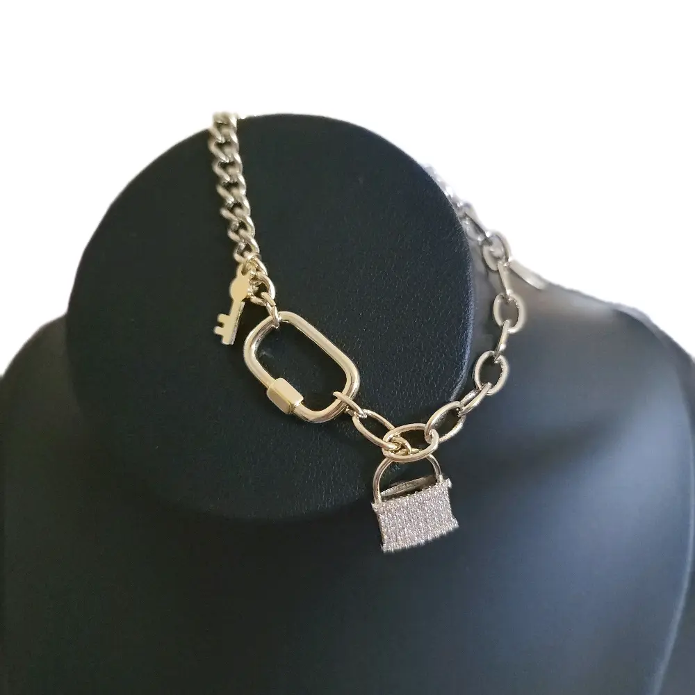Unisex 7"-8" Adjustable Lock and Key Charm Bracelet - Elegant Chain Design, Daily Stylish Accessory, Christmas Costume Jewelry Gift, 7" To 8"