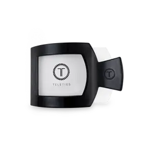 TELETIES - Jet Black Small Flat Square Hair Clip - Lay Flat, Strong Grip, Nearly Unbreakable