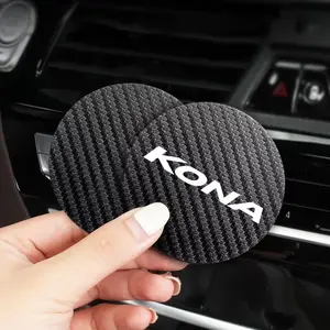 For Hyundai KONA 2Pcs Car Coaster Water Cup Bottle Holder Anti-slip Pad Mat Silica Gel Bottle Holder Pad Car Accessories