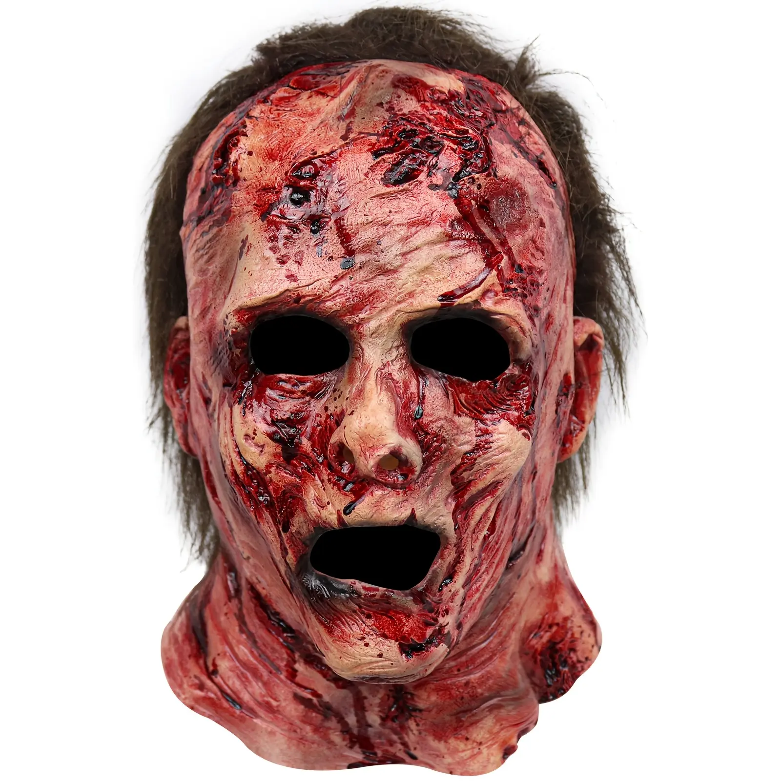 Bloody Zombie Killer Mask, Realistic Rotted Face Latex Mask with Hair, Scary Halloween Costume Cosplay Prop for Adults, Haunted House & Creepy Party,Handcrafted,Glow,Mini,the,Vintage,Resin,Rechargeable,miniature,custom