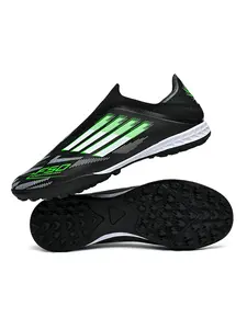 Men's Outdoor Indoor Sport Professional Football Shoes, Lightweight Breathable TF Nails Anti-Slip Rubber Sole, All Seasons Training Competition Soccer Cleats