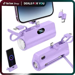 6500mAh Mini Capsule Power Bank with Dual UHcelet SB-C Ports, 22.5W Fast Charging Portable Charger with Phone Stand & Flashlight, Digital Display, USB-C to Lightning Adapter for iPhone 16/15/14/13/12 & Android