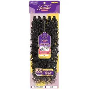 Outre Premium Purple Pack Brazilian Bundle Feather Crochet Braids - HAWAIIAN 18" - Human Hair Blend
