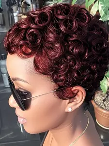 Pixie Cut Wig Human Hair Short Pixie Cut Wigs Short Curly Wig Layered For Women Full Machine Made Glueless Ready To Wear Wig Curly Wig