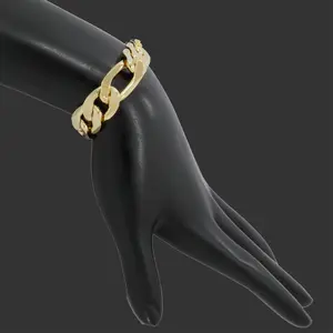 12MM/9" FIGAROM BRACELET – Heavy, Bold, Statement Piece 14k STAMPED
