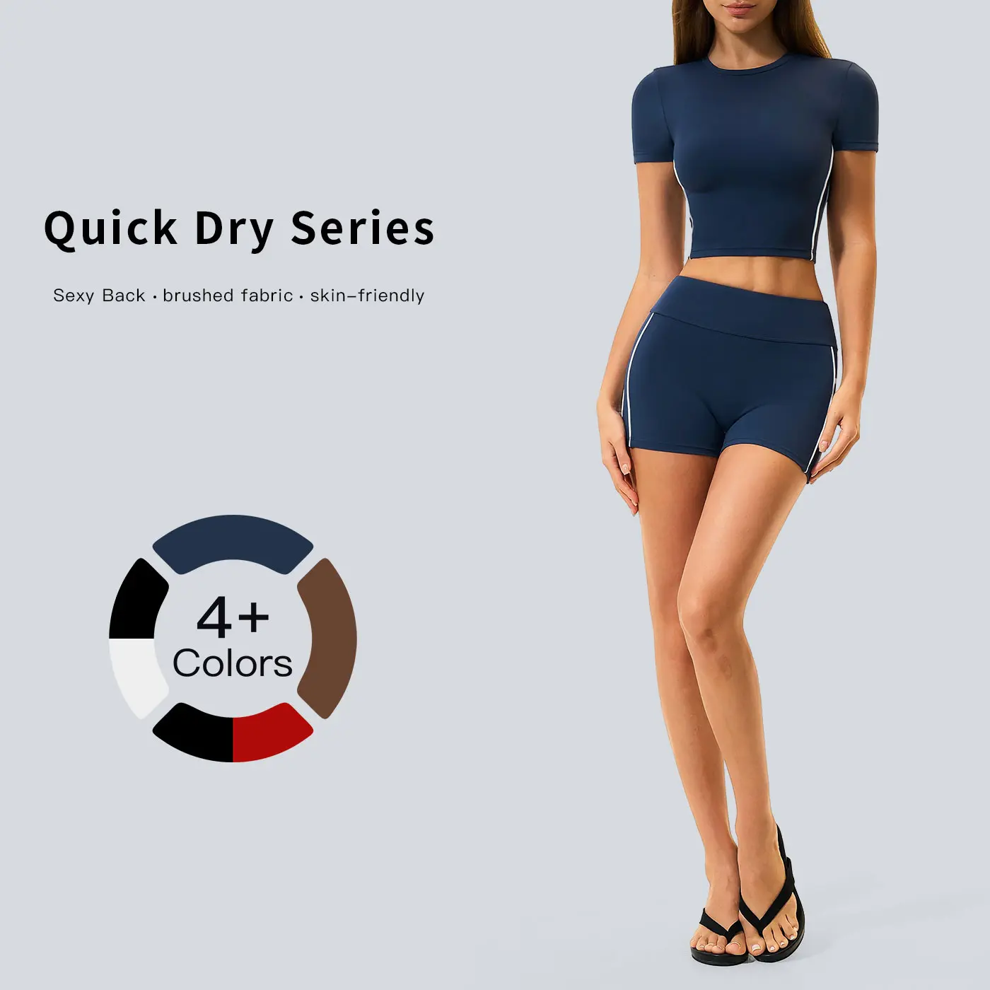 Tenwolf Women’s Casual Sports Set – Brushed Fabric, High Waist Tummy Control & Butt Lift, Breathable Quick-Dry Two-Piece Outfit for Outdoor Running and Fitness