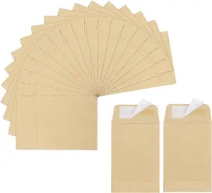 180 Pack Coin Envelopes 2.35"3.5", Brown Kraft Small Seed Packets, Full-Flap Seal Mini Envelopes for Office, Home, School Joyberg
