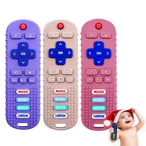 3 Pack Baby Teething Toys with Remote Control Toy – Food Grade Silicone Teethers for Babies BPA-Free Infant Chew Toys for Teething Relief | Sensory Montessori Baby Toys |  Gifts for Boys & Girls