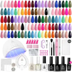 Beetles Gel Nail Polish Kit with UV Light 35 Colors All-in-one Gel Polish Nail Kit with Base and Matte&Glossy Top Coat Soak Off All Season Gel Nail Kit Manicure Tools Easter's Gift for Women Girls