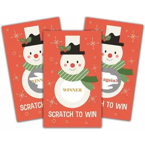 Christmas Scratch Off  Cards - Xmas Party Scratch  for Adults - Christmas Raffle Tickets - Holiday/ Year Party Activities & Supplies Decorations - 50 Pack(02)