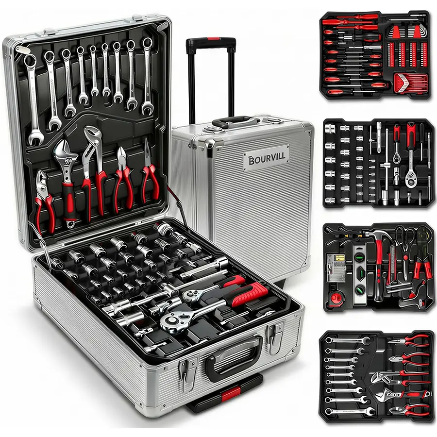 Bourvill 899PCS Tool Set, 4 Drawers Portable Toolbox, Complete Home Repair & Mechanic Tool Kit, Ideal for Daily Maintenance, Holiday Gift #summerfinds