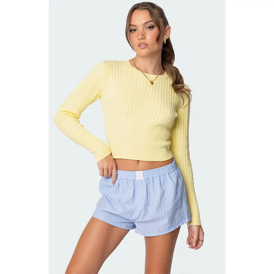 Edikted Women's Mallory Cable Knit Sweater Edikted Women's Mallory Cable Knit Sweater