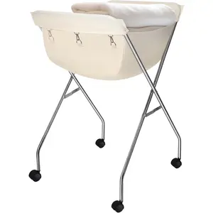 Rolling Laundry Basket with Wheels, Foldable Rolling Laundry Cart Collapsible Hamper with Handle, Tubular Frame and Removable Bag, White Bag Included, 24.4 x 19.7 x 34 Inches