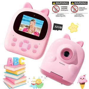 Children's Instant Printing Camera, Pocket Camera, Compact Dual Lens 2026 Upgrade, 1080P High-definition Video 2.4-inch Screen, Portable Children's Digital Camera with Game Music, Birthday Gifts for Boys and Girls Aged 3-12